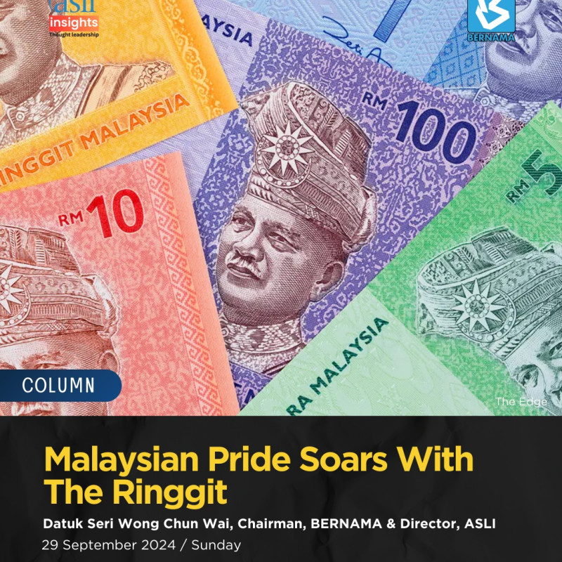 The Ringgit’s strong performance is making waves globally. With political stability and economic growth at its core, foreign investors are paying close attention. Explore the key drivers behind this momentum and what it means for Malaysia’s future.

Read the full column by Datuk Seri Wong Chun Wai, Chairman of BERNAMA and Director of ASLI here: https://asli.com.my/MalaysianPrideSoarsWithTheRinggit