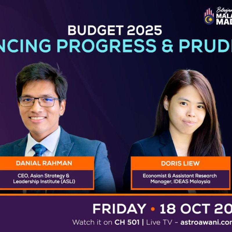 ASLI CEO Danial Rahman will be live tonight at 10 PM on Astro Awani's 'Consider This' to discuss Budget 2025: Balancing Progress & Prudence. 

Tune in!